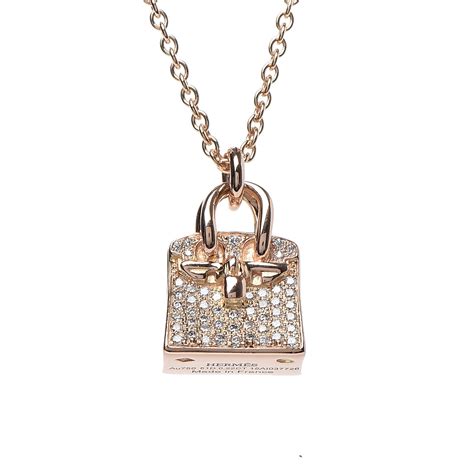 hermes birkin amulette pendant|HERMES 18K Rose Gold Diamond Birkin Amulette .